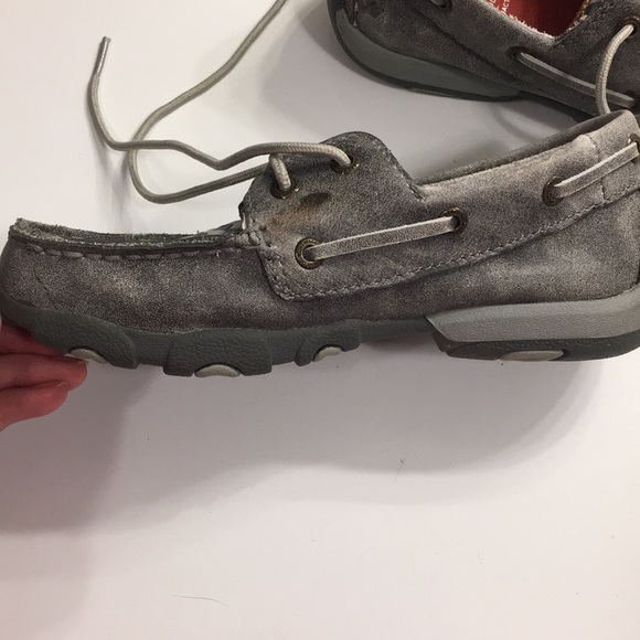 Twisted X Gray Driving Moc - Girls 2.5 - Picture 6 of 11